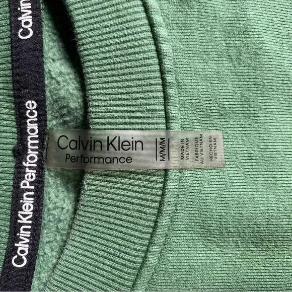 Calvin Klein Performance Green Cropped Crewneck Sweater Women’s Medium - Picture 3 of 4